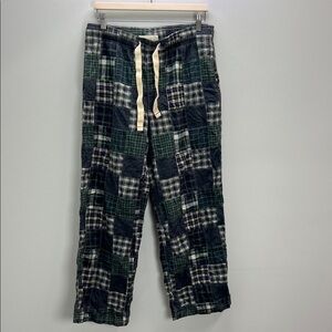 Vintage American Eagle Y2K Patchwork Lounge Pants Dorm Madras Plaid Mens Medium